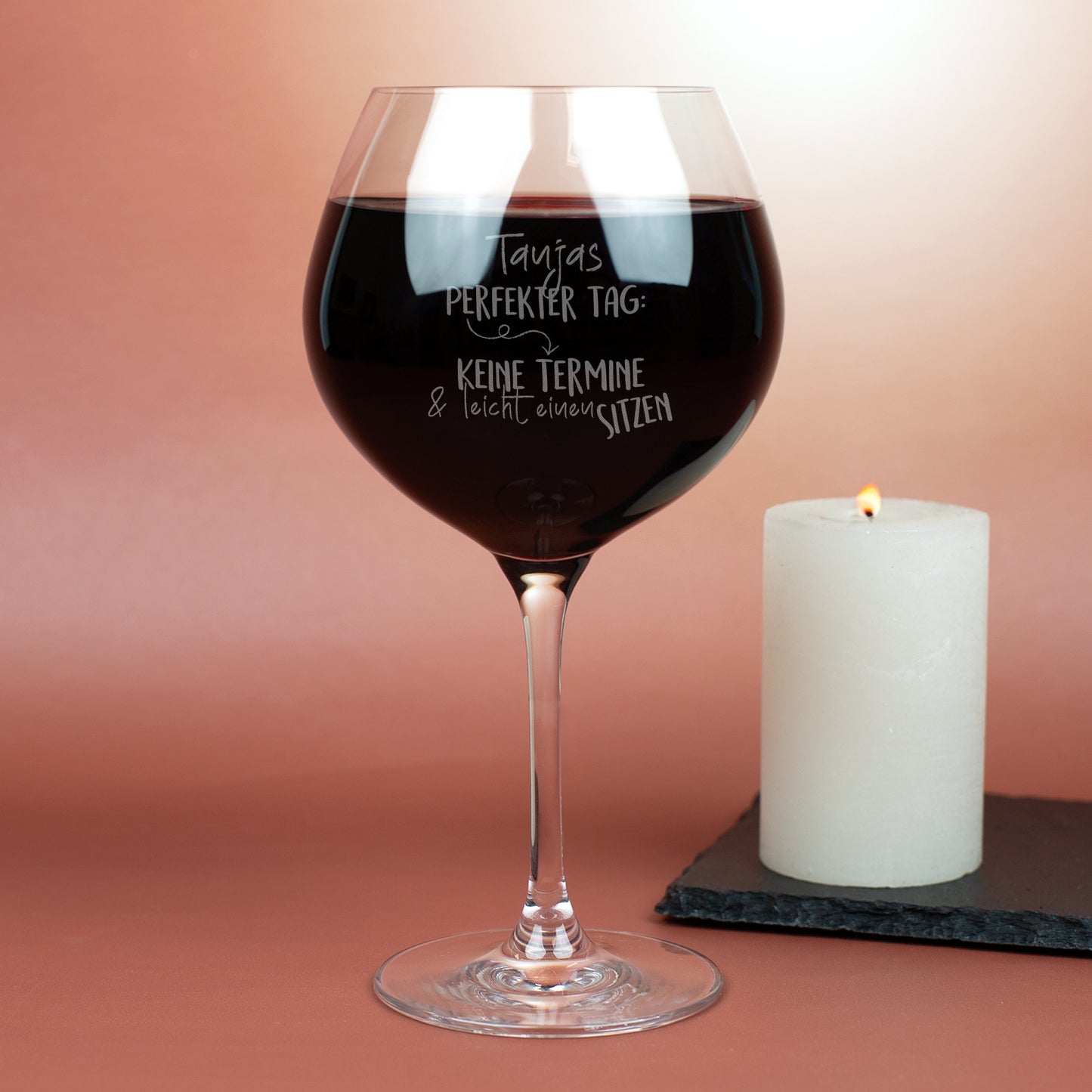 Burgunderglas von Leonardo mit Gravur 'Perfekter Tag' & Name | Personalisiertes Weinglas Geschenk