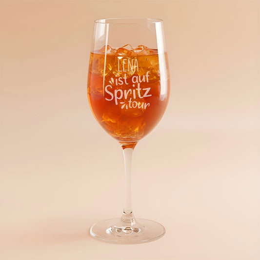 Aperolglas mit Name graviert