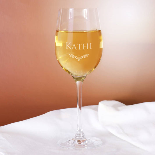 Graviertes Weißweinglas von Leonardo