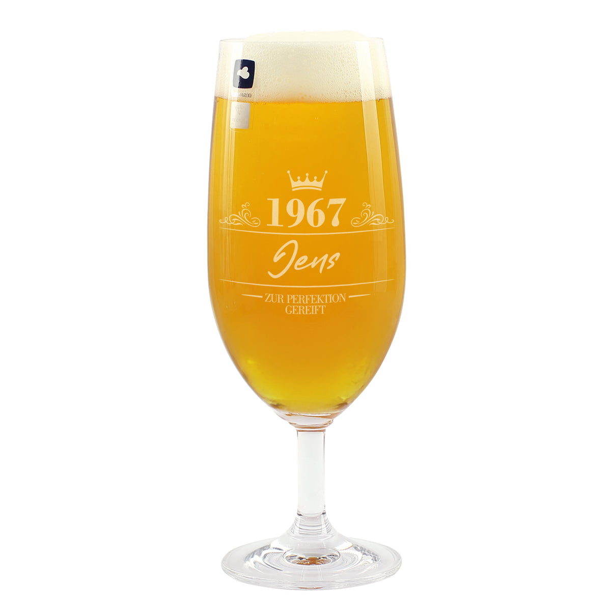 Leonardo Bierglas 360 ml mit Name Jens, Geburtsjahr 1967 und persönlicher Gravur