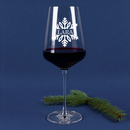 Leonardo Weinglas mit Gravur Schneeflocke und Name Lara