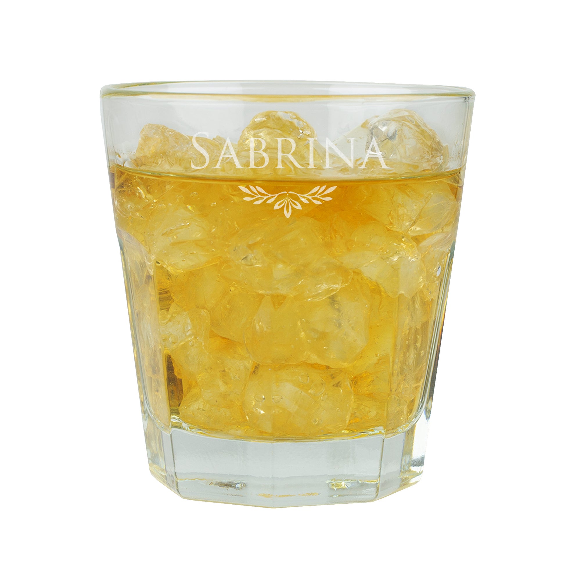 Freigestelltes Produktfoto eines gravierten Leonardo-Trinkglases mit Ornamentmotiv