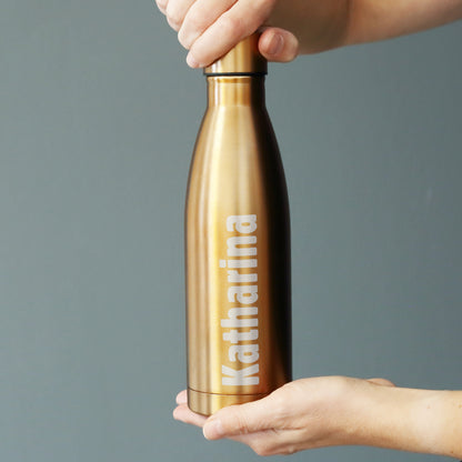 Thermosflasche in zwei Farben mit Ihrem Wunschnamen