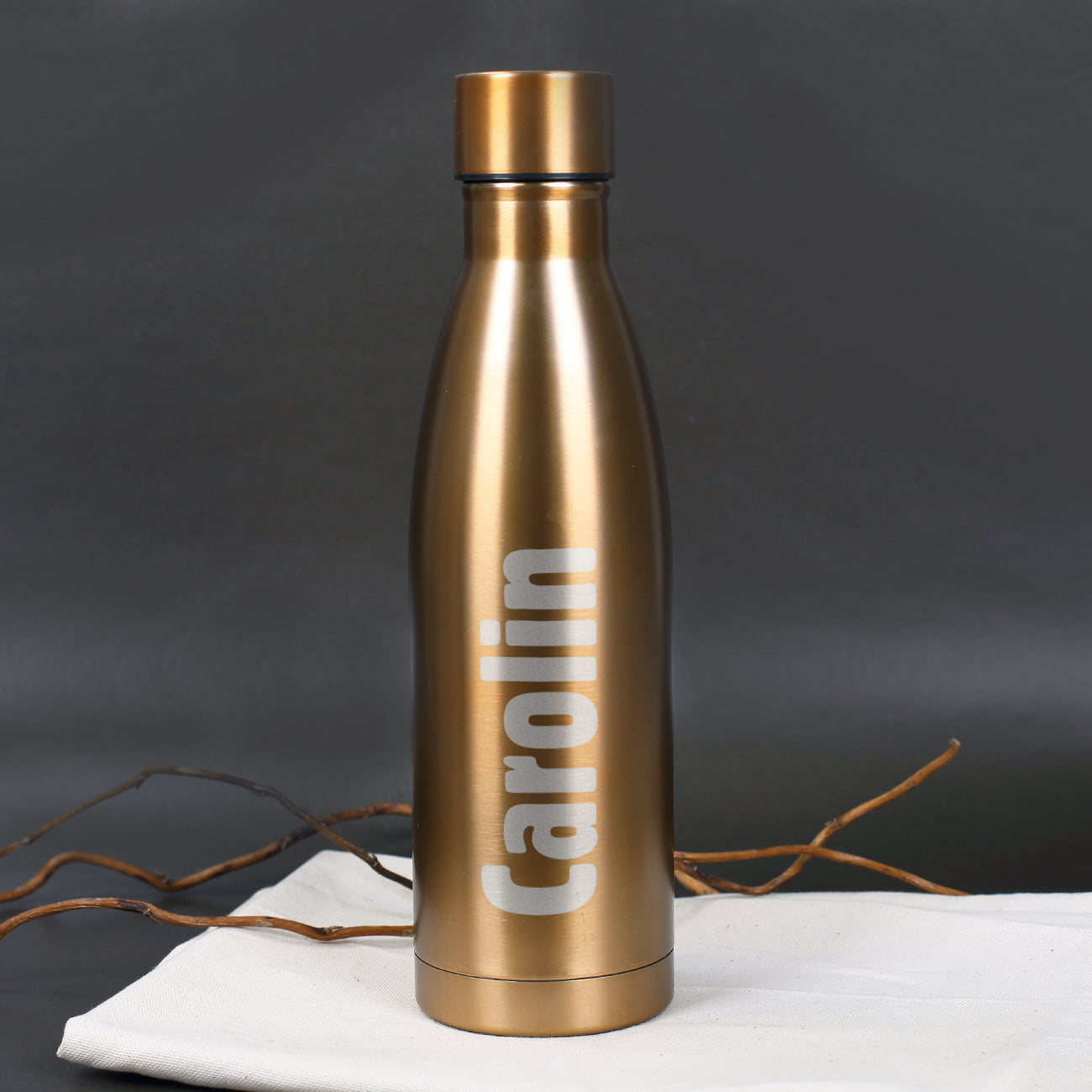 Thermosflasche in zwei Farben mit Ihrem Wunschnamen