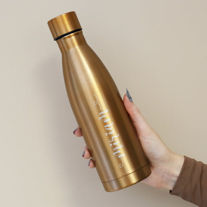 Thermosflasche in schwarz oder kupfer mit Namensgravur