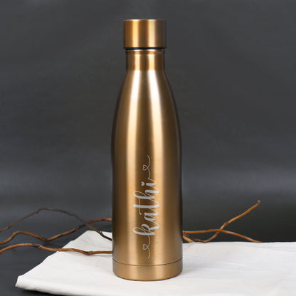 Thermosflasche in schwarz oder kupfer mit Namensgravur