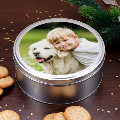 Runde Keksdose mit Ihrem Foto personalisiert