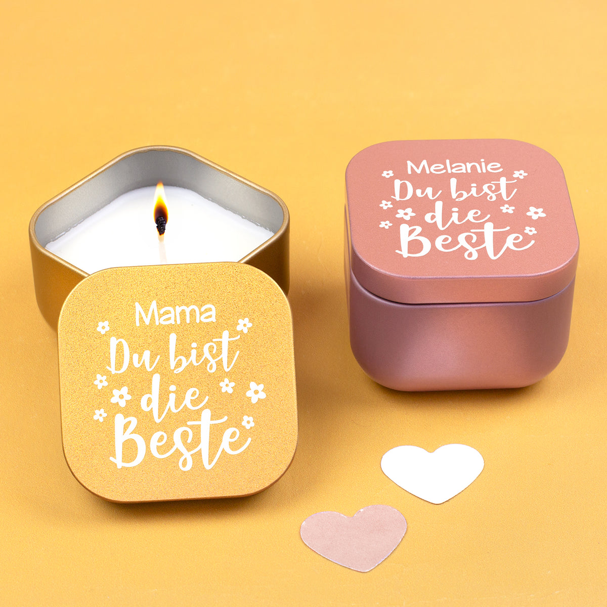 Duftkerze personalisiert mit Name als Geschenk zum Muttertag für die b –
