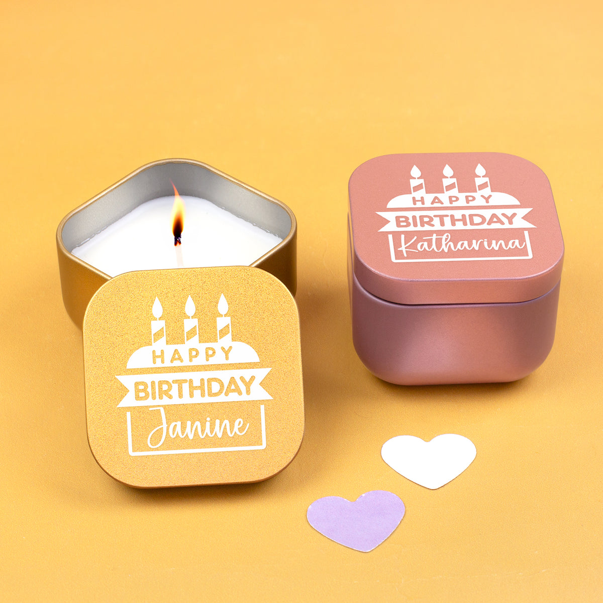 Mini Duftkerze als Geschenk zum Geburtstag personalisiert mit Name –