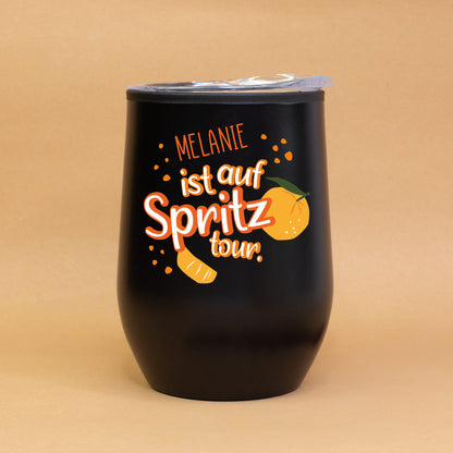 Thermobecher 'Spritztour' personalisiert mit Name | Geschenk für Freundinnen & JGA mit Farbauswahl