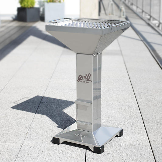 Thüros T2 Kaminzuggrill aus Edelstahl für Grillmeister mit Gravur | Hochwertiger Grill als Geschenk