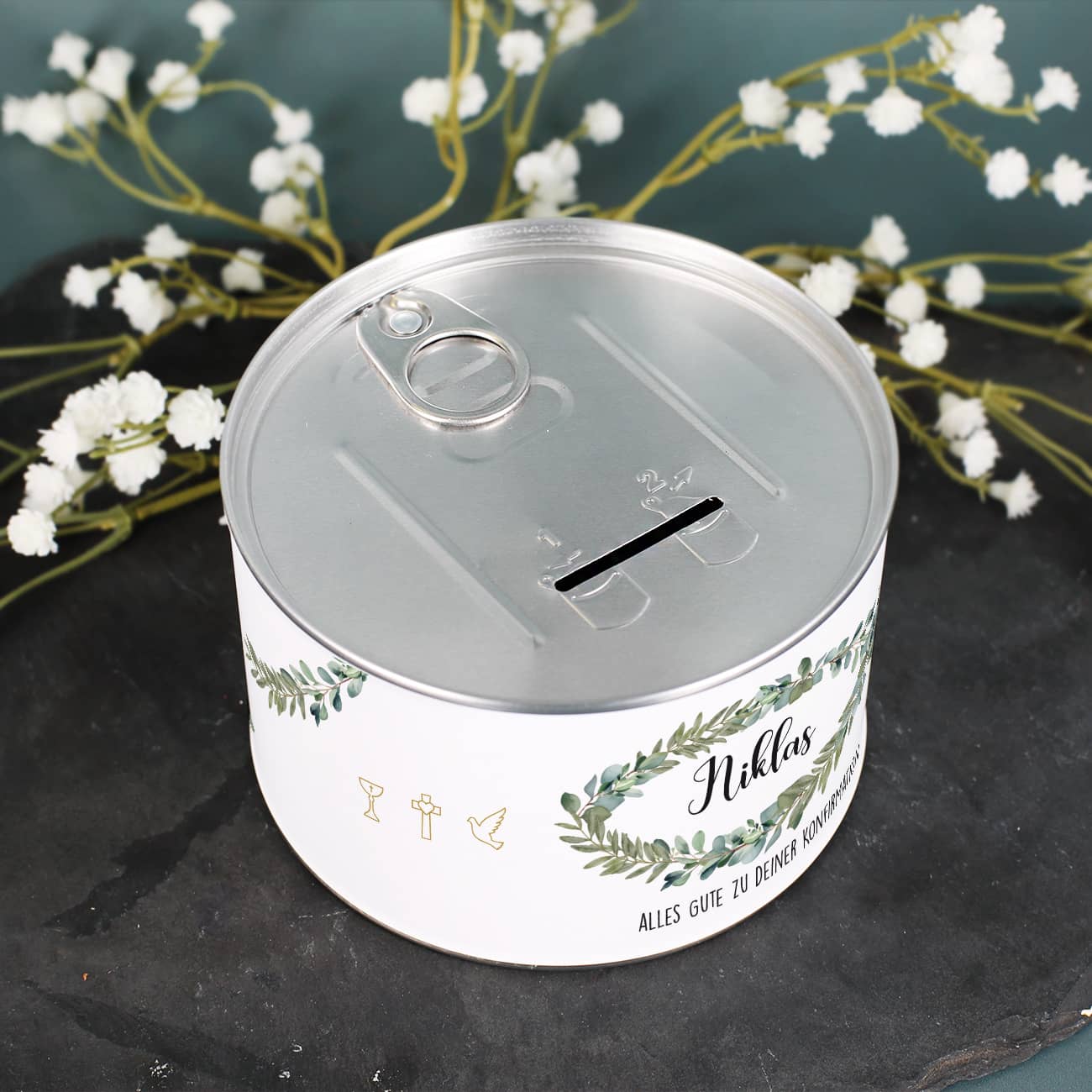 Spardose für Geldgeschenke zur Taufe, Kommunion, Konfirmation