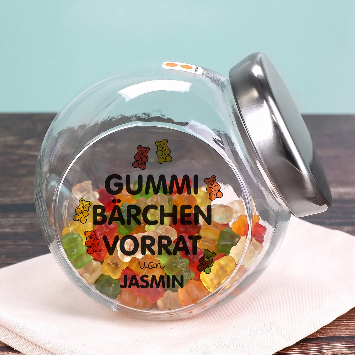 Gummibärchen Vorratsglas personalisiert