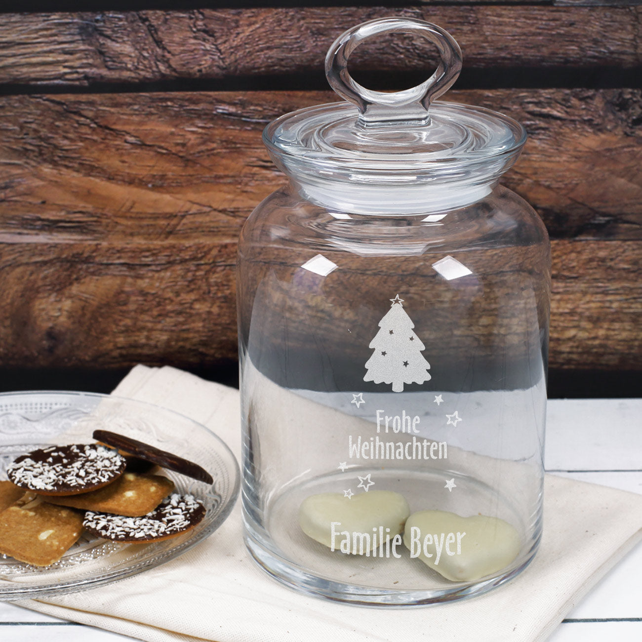 Weihnachtsgeschenk Glasdose zum Befüllen