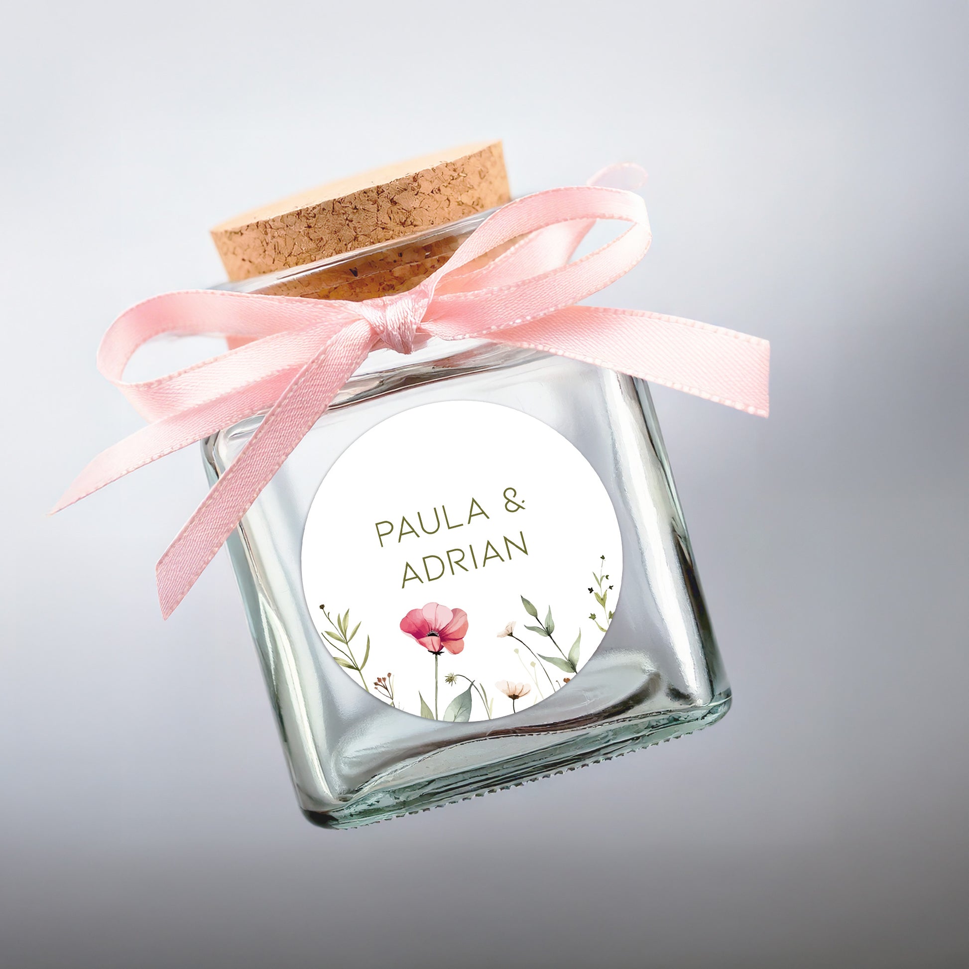 Anwendungsbeispiel: Aufkleber mit Namen auf Glas