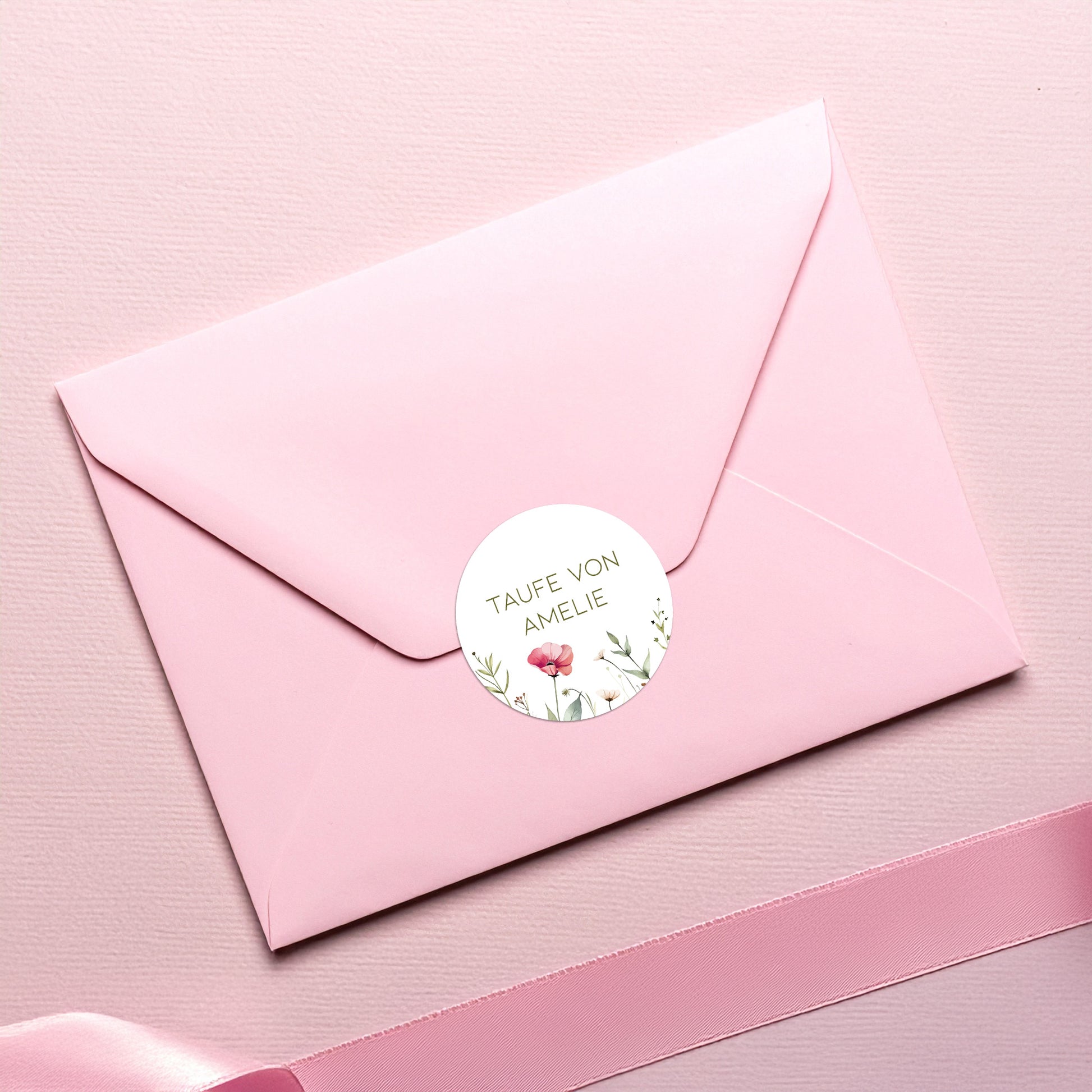 Umschlag mit floralem Siegel-Aufkleber – stilvoll & elegant