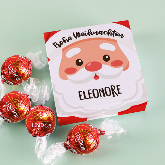 Lindor Weihnachtsgeschenk mit Name Eleonore personalisiert und Weihnachtsmann Motiv