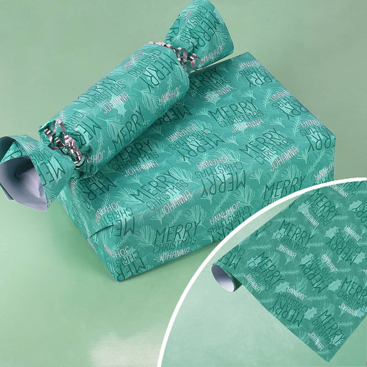 Merry Christmas - Geschenkpapier mit Wunschname