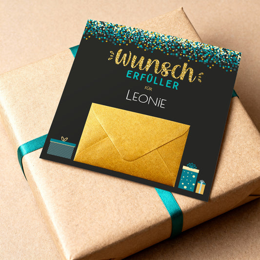 Klappkarte Wunscherfüller für Geldgeschenke