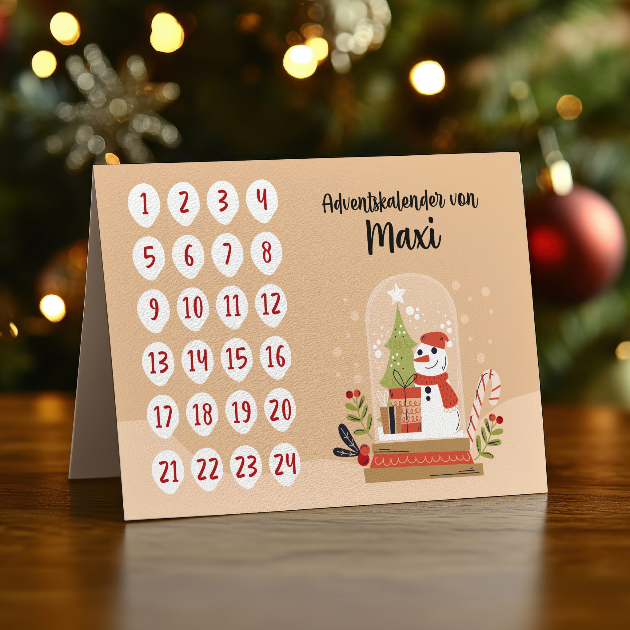 3D Weihnachtskarte Mit Baum-Motiv – Klappkarte Mit Umschlag, Personalisierbar