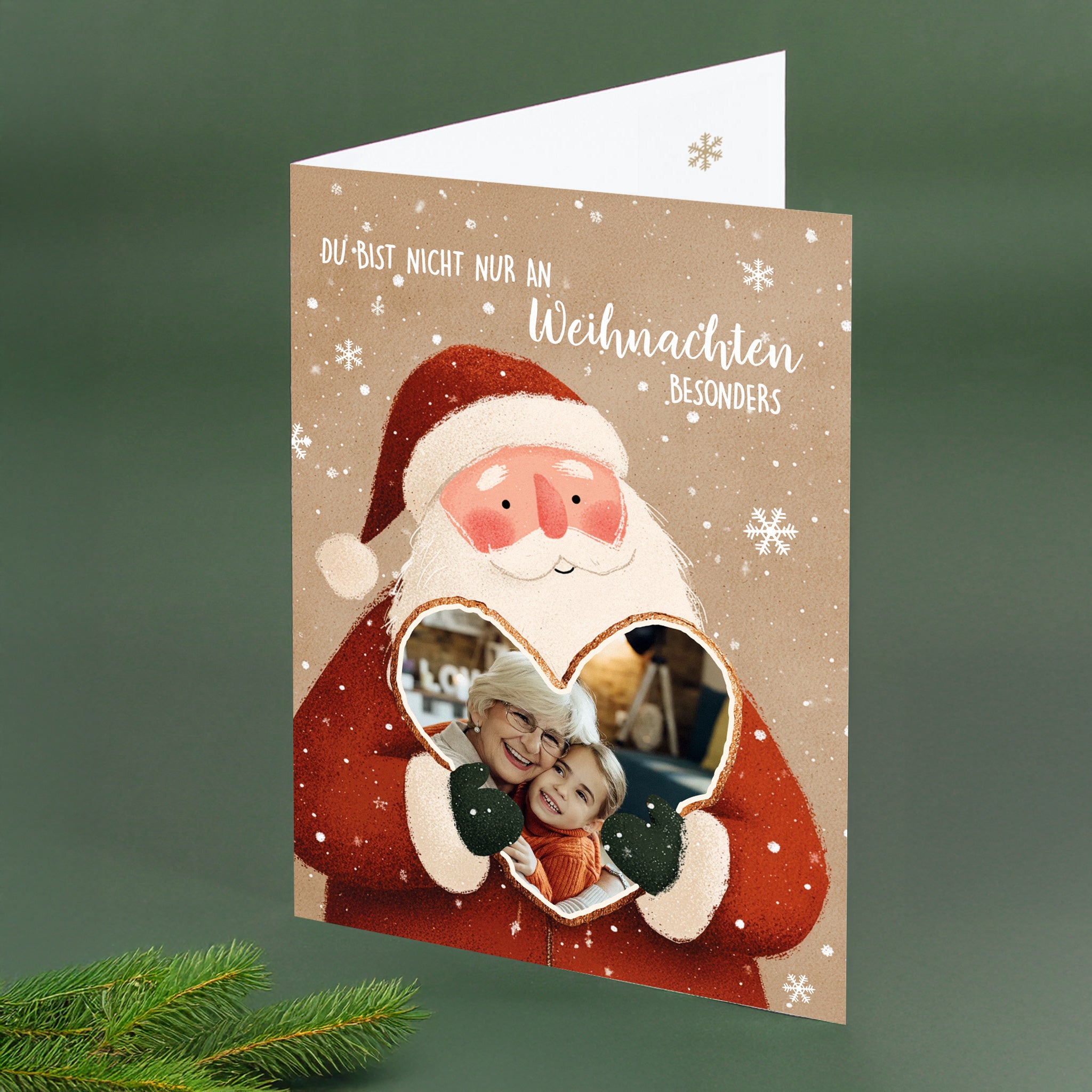3D-Weihnachtskarte Mit Weihnachtsbaum – Klappkarte 16x14 Cm, Mit Umschlag, Personalisierbar