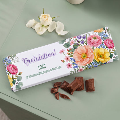 XL Schokolade mit Blumenmotiv, Für dich, Name Katharina und Geburtstagsgruß