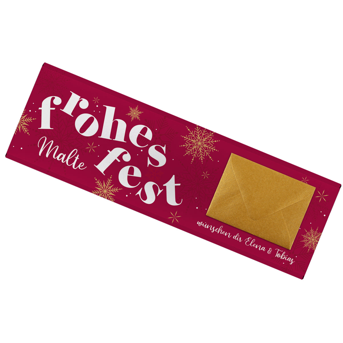XL Schokolade zu Weihnachten mit Geldumschlag & Wunschtext personalisiert | Geld Geschenk fürs Fest