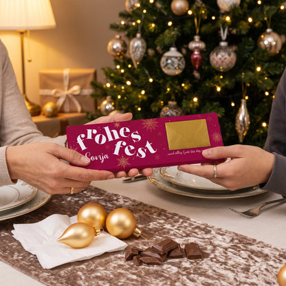 XL Schokolade zu Weihnachten mit Geldumschlag & Wunschtext personalisiert | Geld Geschenk fürs Fest