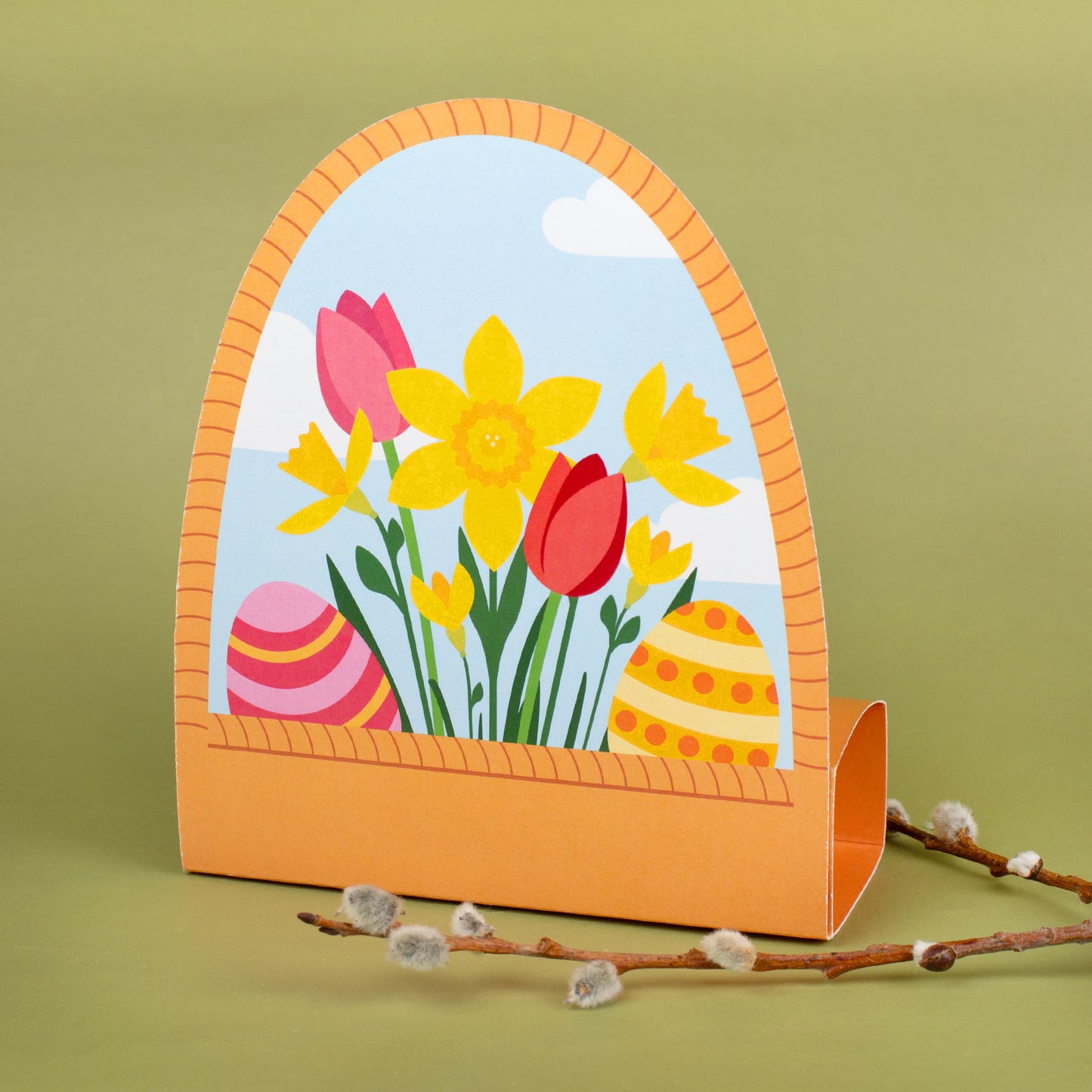 Freigestellter Lindt Goldhase 100 g in personalisierter Osterverpackung mit Name Tanja auf weißem Hintergrund