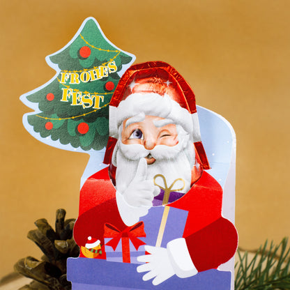 Milka Weihnachtsmann "Frohes Fest" mit Geschenkverpackung mit Ihrem Wunschtext