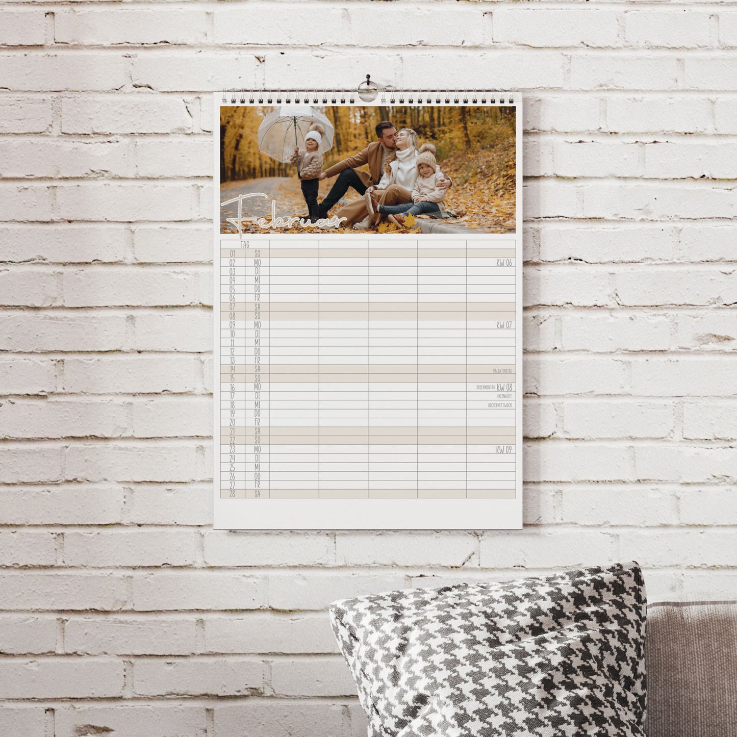 Wandkalender in 2 Größen auswählbar