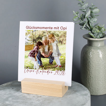 Foto-Tischkalender 2026 mit echtem Holzsockel