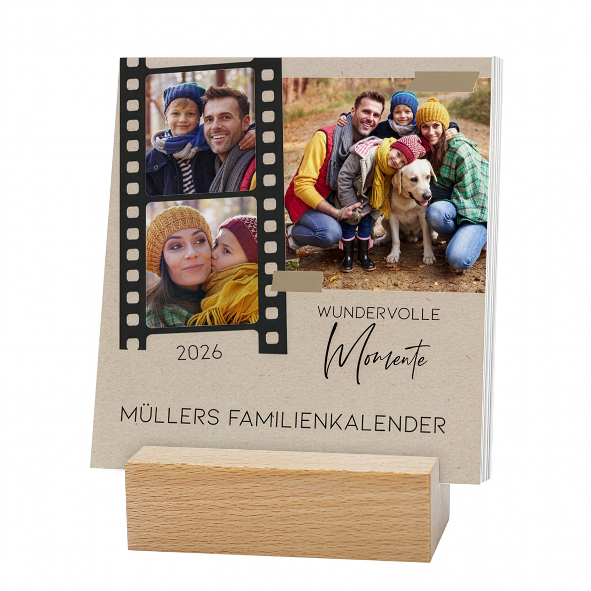 Foto-Tischkalender in Kraftpapier-Optik