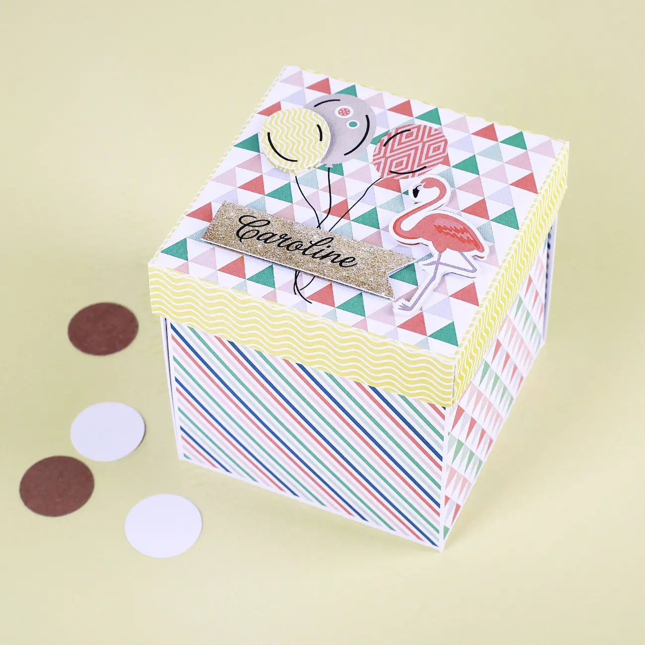 Überraschungsbox für Frauen zum Geburtstag mit Flamingomotiv