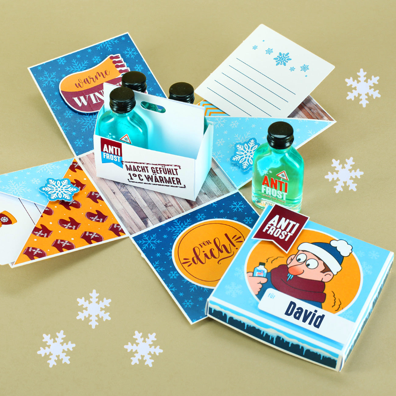 Anti Frost Explosionsbox mit Alkohol als Verpackung für Geldgeschenke & Gutscheine