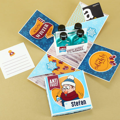 Anti Frost Explosionsbox mit Alkohol als Verpackung für Geldgeschenke & Gutscheine