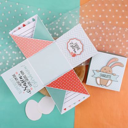 Überraschungsbox zu Ostern mit niedlichem Osterhasen und Ihrem Wunschnamen