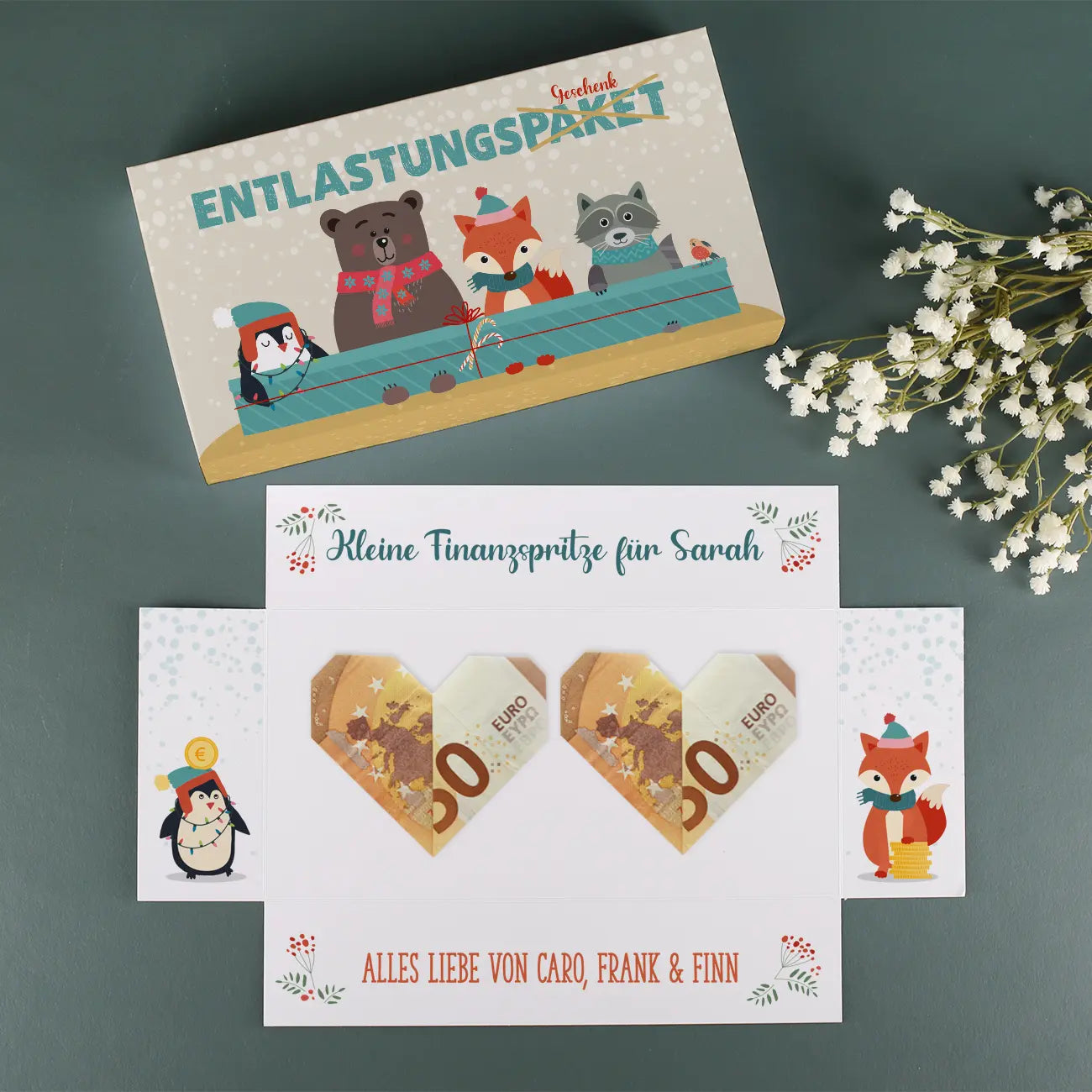 Überraschungsbox mit Geld als Geschenk