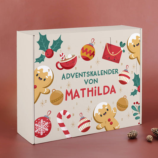 Personalisierter DIY Adventskalender mit Name nach Wunsch bedruckt