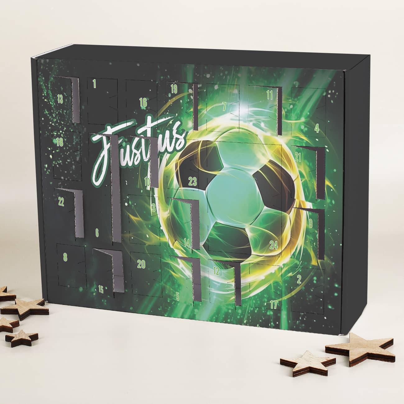 Mit Name personalisierter Fußballkalender