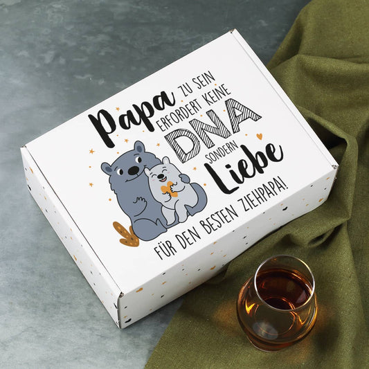 Geschenkbox zum Vatertag für Stiefväter, Ziehpapas oder Bonus-Papas