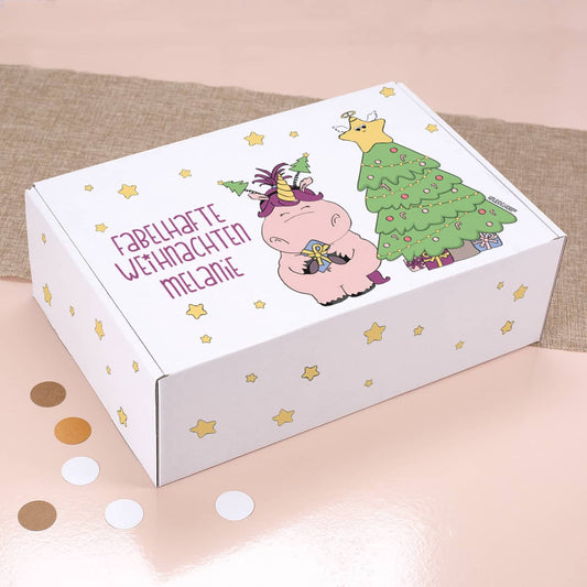Geschenkverpackung mit Knuddelhorn und Ihrem Namen