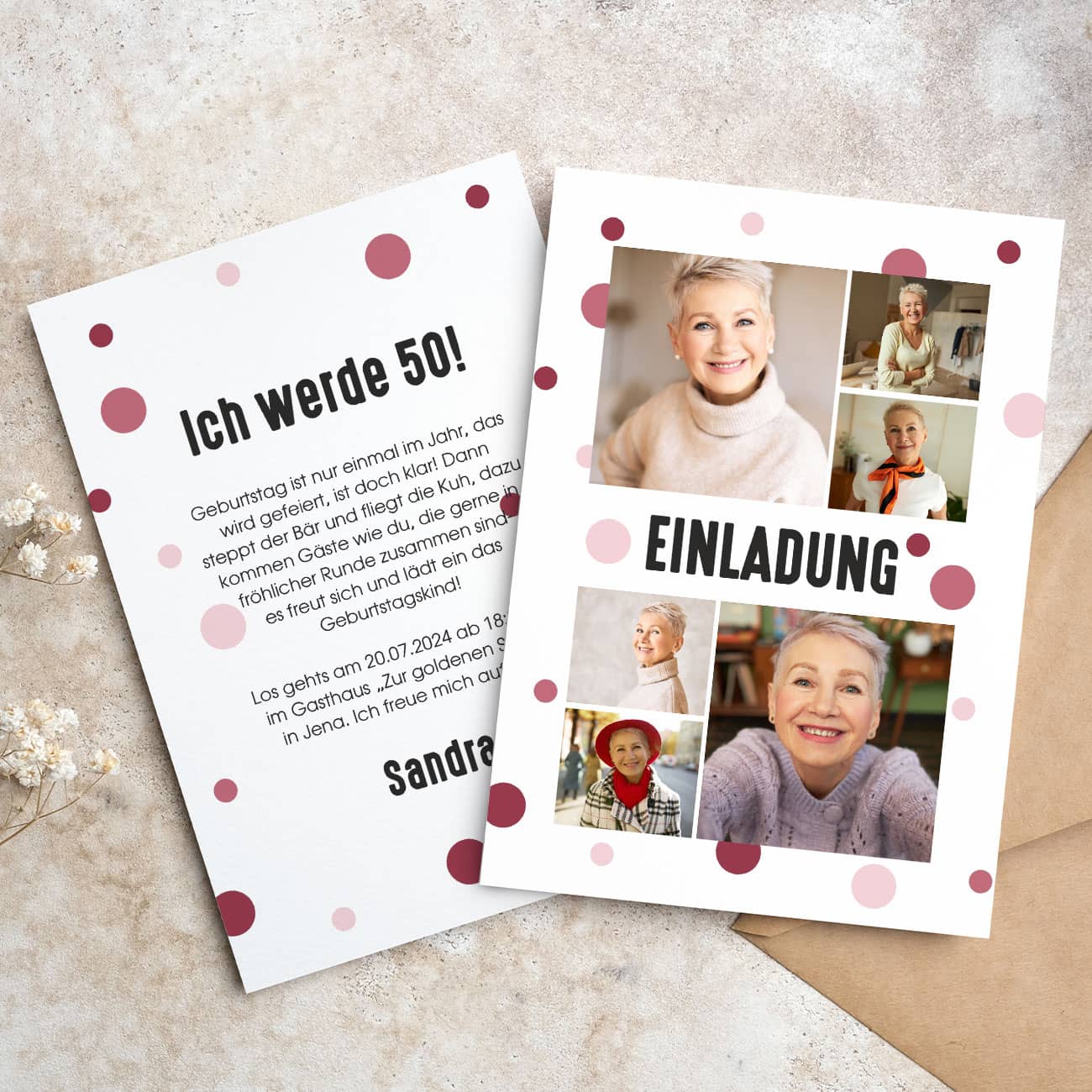 Geburtstagseinladung Mit 6 Fotos Text Nach Wunsch Personalisiert Mit geburtstagseinladung-mit-6-fotos-text-nach-wunsch-personalisiert-mit