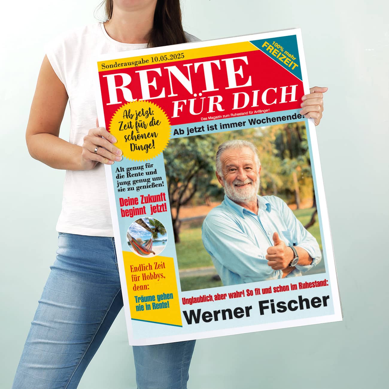 XXL-Klappkarte zur Rente – Personalisierbar mit Fotos und Texten ...