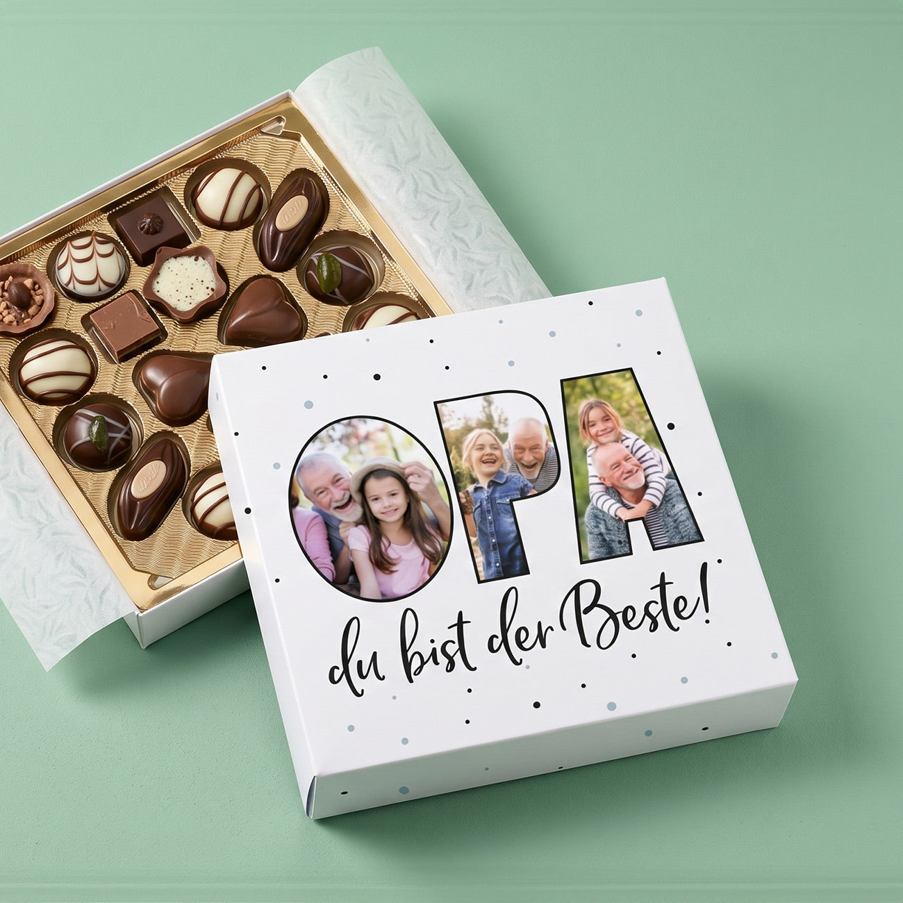 Lindt Pralinen für den besten Opa mit Lieblingsfotos