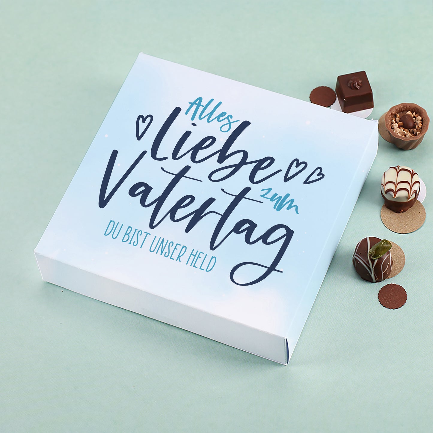 Lindt Pralinen Geschenk für Vater mit Wunschtext und modernem Design