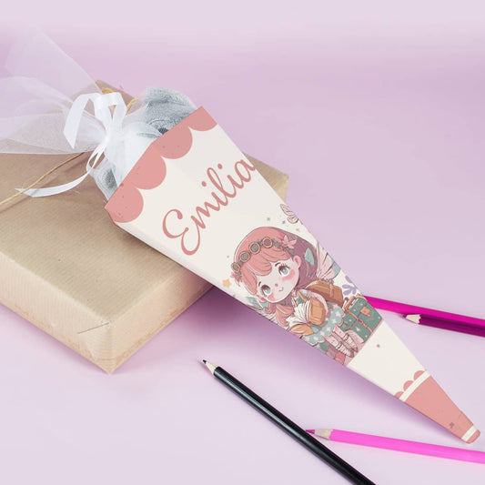 Schultüte für Geschwister mit süßer Fee und Name