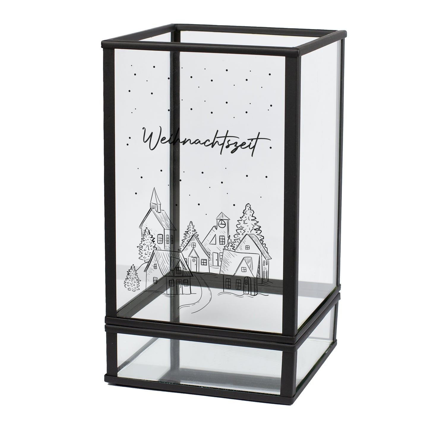 Weihnachts Windlicht mit Wunschtext, Laternenform, Geschenkidee