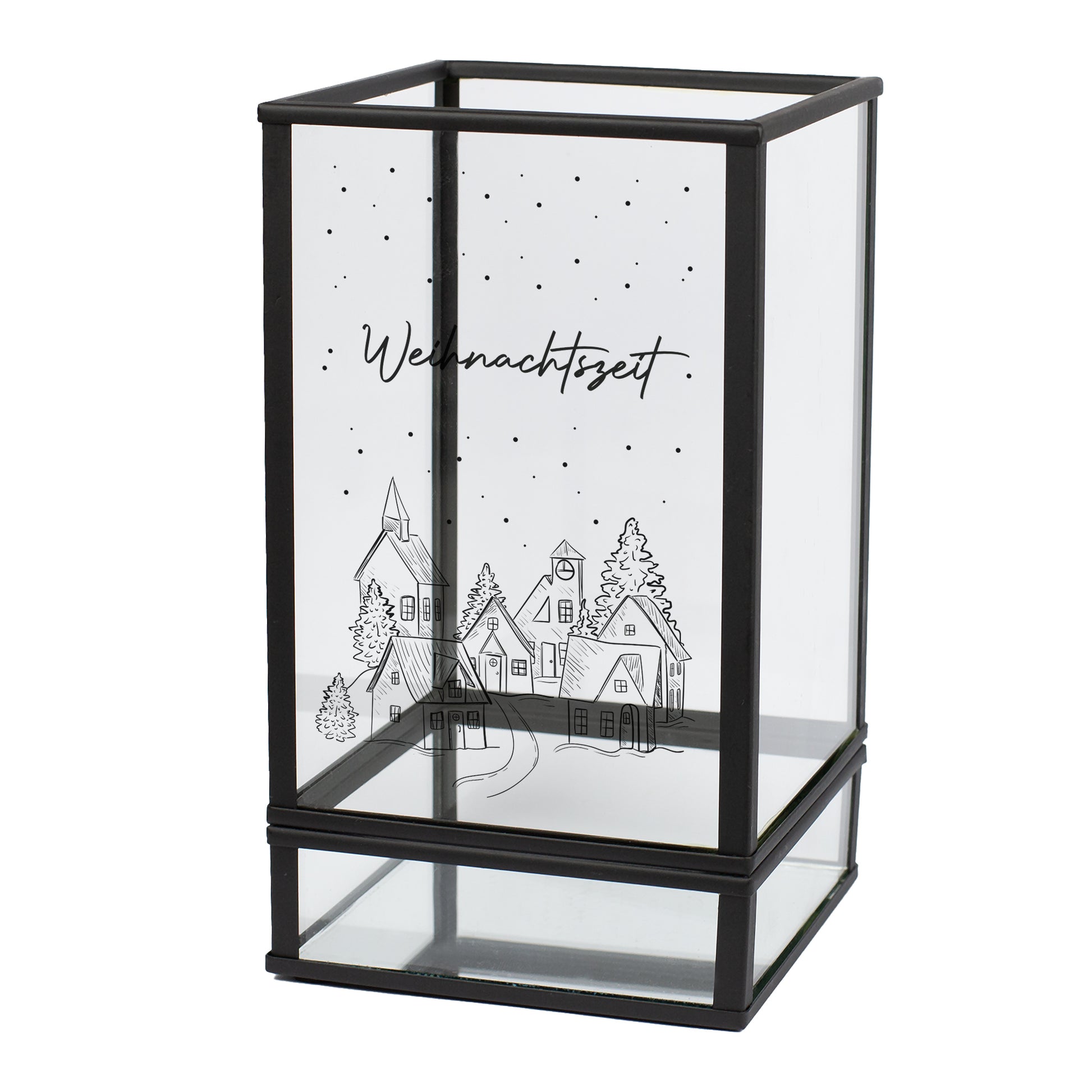 Weihnachts Windlicht mit Wunschtext, Laternenform, Geschenkidee