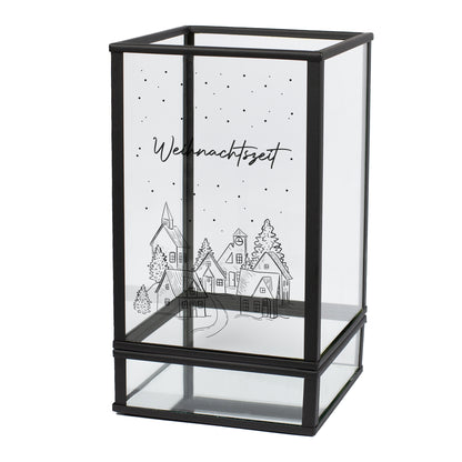 Weihnachts Windlicht mit Wunschtext, Laternenform, Geschenkidee